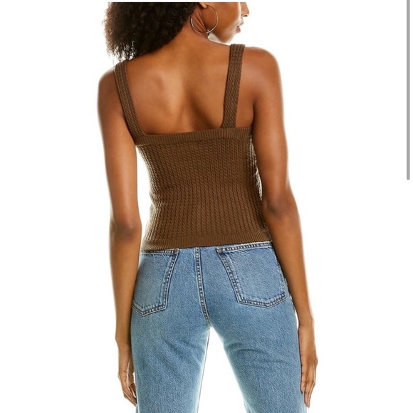 Danielle Bernstein by WeWoreWhat Brown Cable Knit Tank Top - Picture 3 of 8